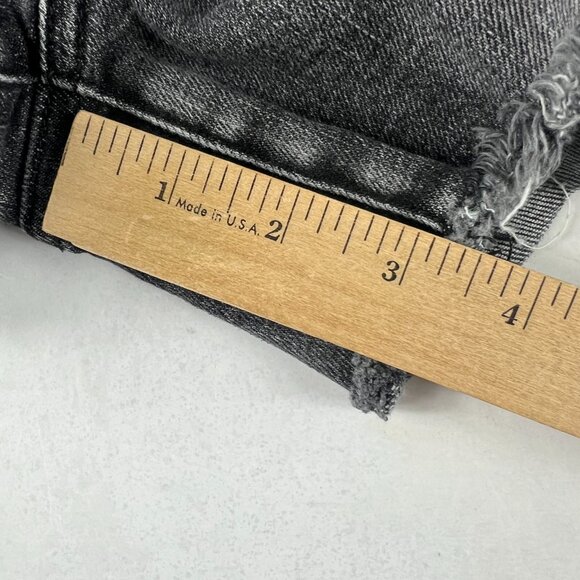 Judy Blue Jean Shorts Women 28* Mid Rise Black Cut Off Stretch Denim Jorts Tag M - Picture 12 of 15